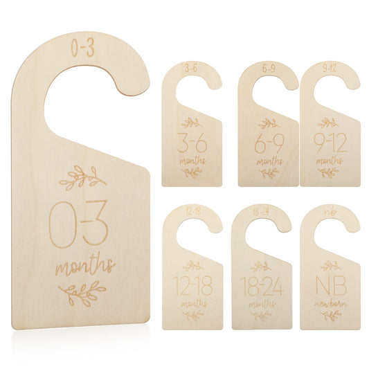 Sibba 7 Pcs Closet Dividers Clothes Organizer Adorable Wooden Holder Size Hanger Double Sided Bracket Drawers Must Haves Boho Nursery Decor Room Decorations Storage Rack