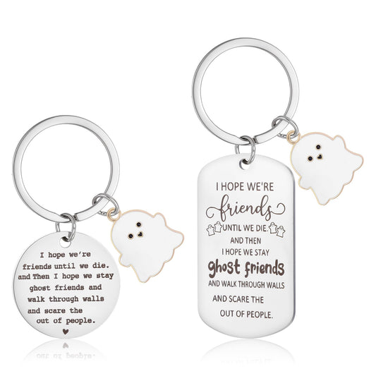 Sibba Friendship Keychain 2PCS Backpack Keyrings Purses Wallet Decorations Charms Little Halloween Party Anniversary Souvenir Gifts Women Holiday Celebration Car Key Pendants Decorative Accessories