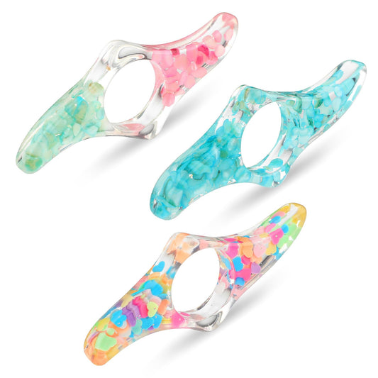 Dimeho 3 Pcs Book Page Holder Clear Resin Dried Sequins Page Press Light Weight Thumb Book Opener Bookmarks Reading Accessories Gifts for Bookworm Teachers Students Literary Women