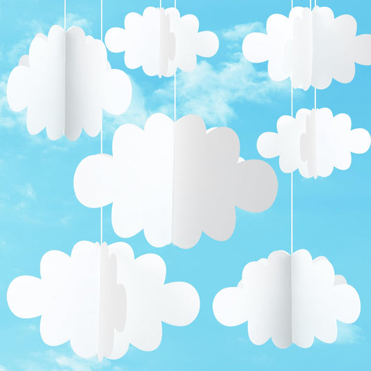 10Pcs Fake Clouds for Ceiling Cloud Decoration Hanging Clouds Cloud Ornaments Hanging Ceiling Decor Clouds Imitation Wall Decor Felt for Stage Wedding Birthday Children Room Nursery Baby Baptism Party