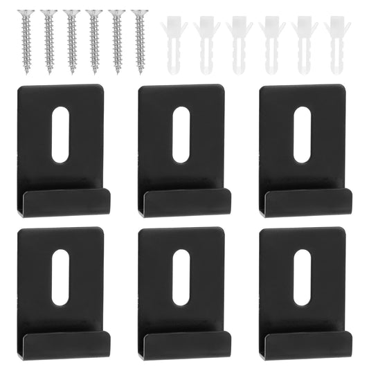 6 Set Metal Mirror Clips Wide Channel Mirror Hanger Kit Heavy Duty Large Mirrors Retainer with Screw for Wall Mounting Billboard Displays Tile Displays Frameless Mirror