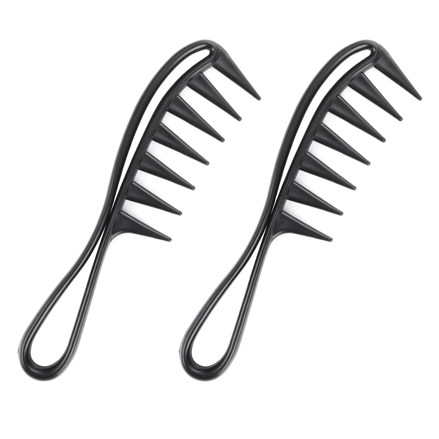 2Pcs Large Wide Tooth Comb Curl Wavy Combs Professional Hair Care Anti-Static Durable Comb Hair Styling Accessories Hairstyle Tool for Long Curly Wet Wavy Thick Thin Women Men Styling Barber Salon