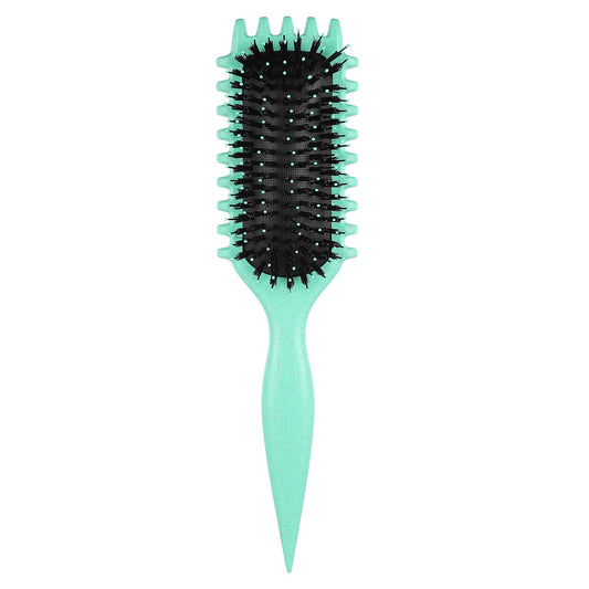 Sibba Curl Defining Brush Professional Vented Hairbrush Detangling Comb Hair Brush Women Define Styling Brush Oval Cushion Tools Thick Appliances for Shaping Faster Drying (Green)