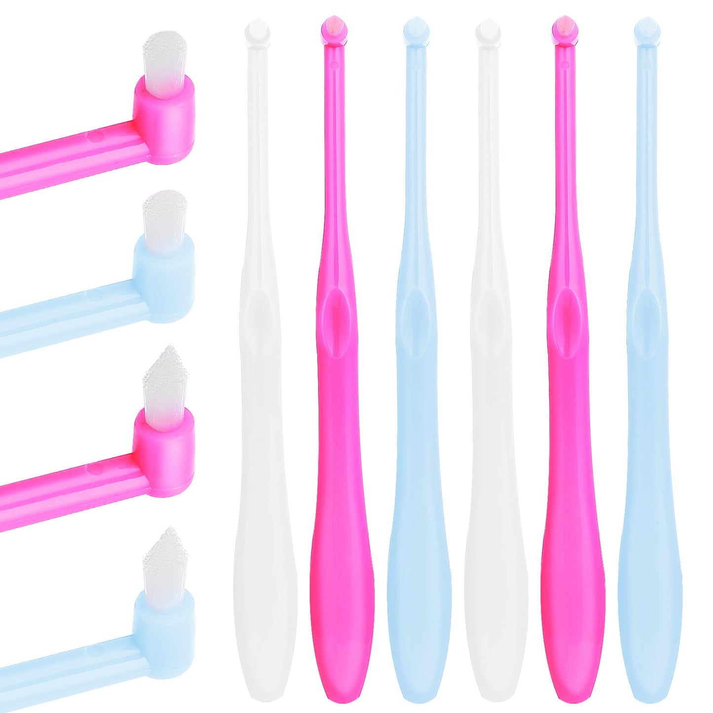 Sibba 6 Pack Tufted Brush Soft Single Tuft Brace Toothbrush Dental Orthodontic Brush End-Tuft Tapered Toothbrush Compact Interdental Interspace Brush for Detail Cleaning (2 Style)
