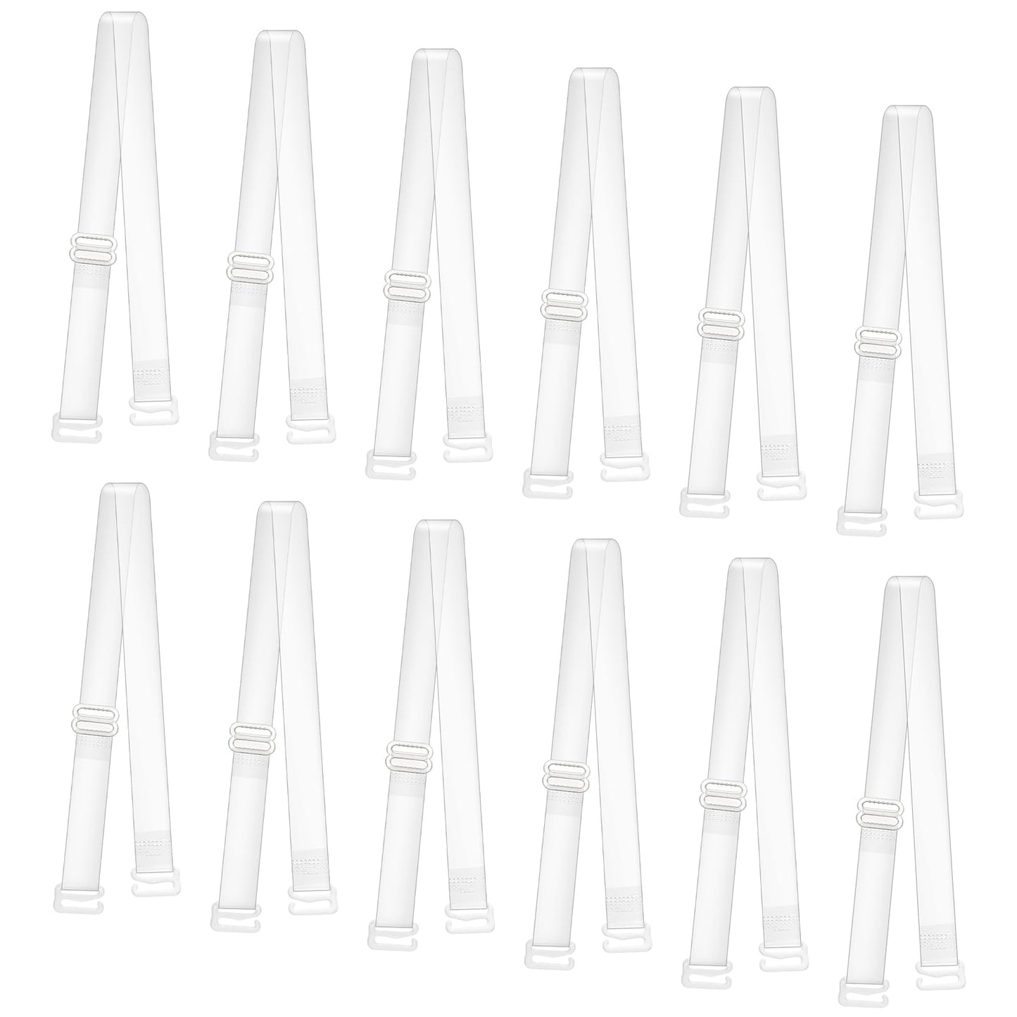 Bra Clips to Racerback Clear Straps Adjustable Strap Bras Holders Slipping Invisible lingerie Replacement Dance Plus Size Strapless Extender Push Up Dress Back Hook Thin Waist For Women(12 PCS)
