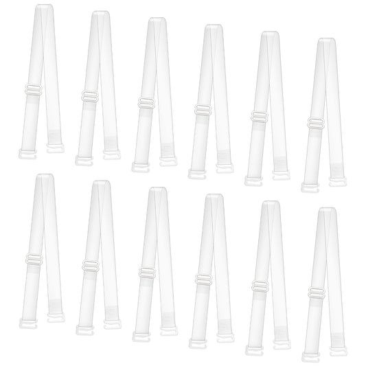 Bra Clips to Racerback Clear Straps Adjustable Strap Bras Holders Slipping Invisible lingerie Replacement Dance Plus Size Strapless Extender Push Up Dress Back Hook Thin Waist For Women(12 PCS)