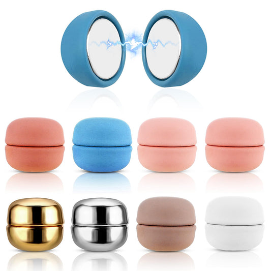 COMNICO 8PCS Hijab Pins for Women Pinless Strong Attraction Multi-Purpose Scarf Clasp Shawl Safety Pins Dress Collar Clip Dual-Purpose Brooches Scarves Clothes Accessories Colorful Push Pin