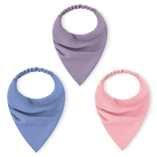 Boho Bandanas Triangle Gjinxi Floral Elastic Hair Scarf 3 Pcs Kerchief Solid Color Hair Bands Elastic Vintage Head Kerchief Soft Headwear Daisy Hair Ties Cover Women Clips