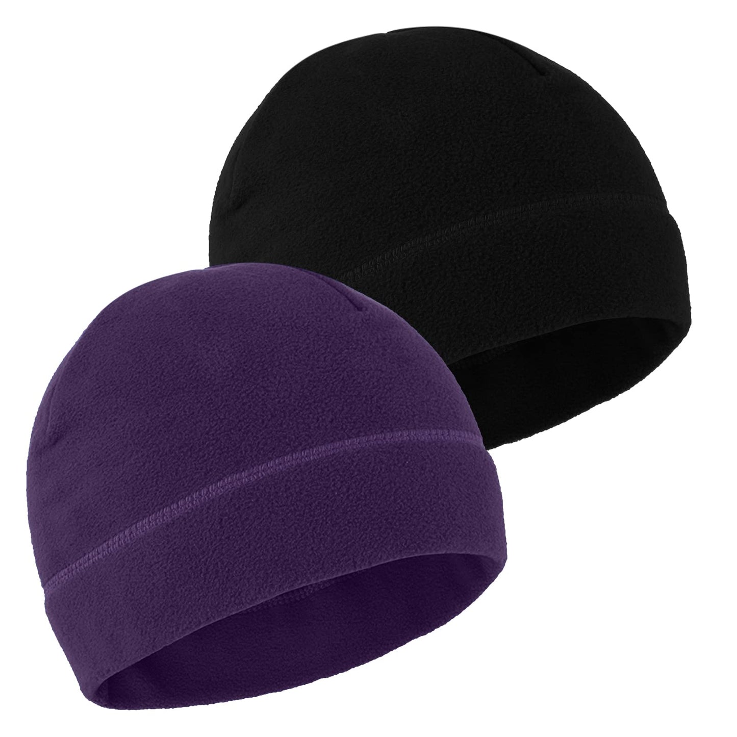 Sibba 2 Pieces Men Skull Cap Soft Velvet Beanie Hat Winter Warm Windproof Cap Outdoor Cycling Running Hats for Women Men