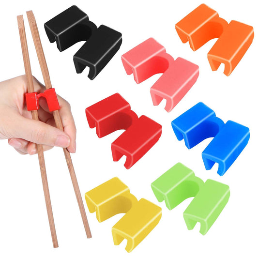 42 PCS Reusable Chopsticks Helper, Chopsticks Trainer Training Chopsticks for Adults Training Chopstick Hinges Connector, Multicolor Non-Slip Portable Practice Chopsticks for Beginners Kids