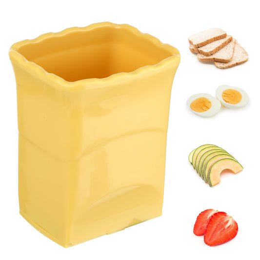 Sibba Cup Slicer Stainless Steel Cutter Quickly Making Soft Fruits Tool Vegetables Cutting Portable Kitchen Gadget Reusable Graters Fruit Peeler Fit Egg Salad Banana (Yellow)