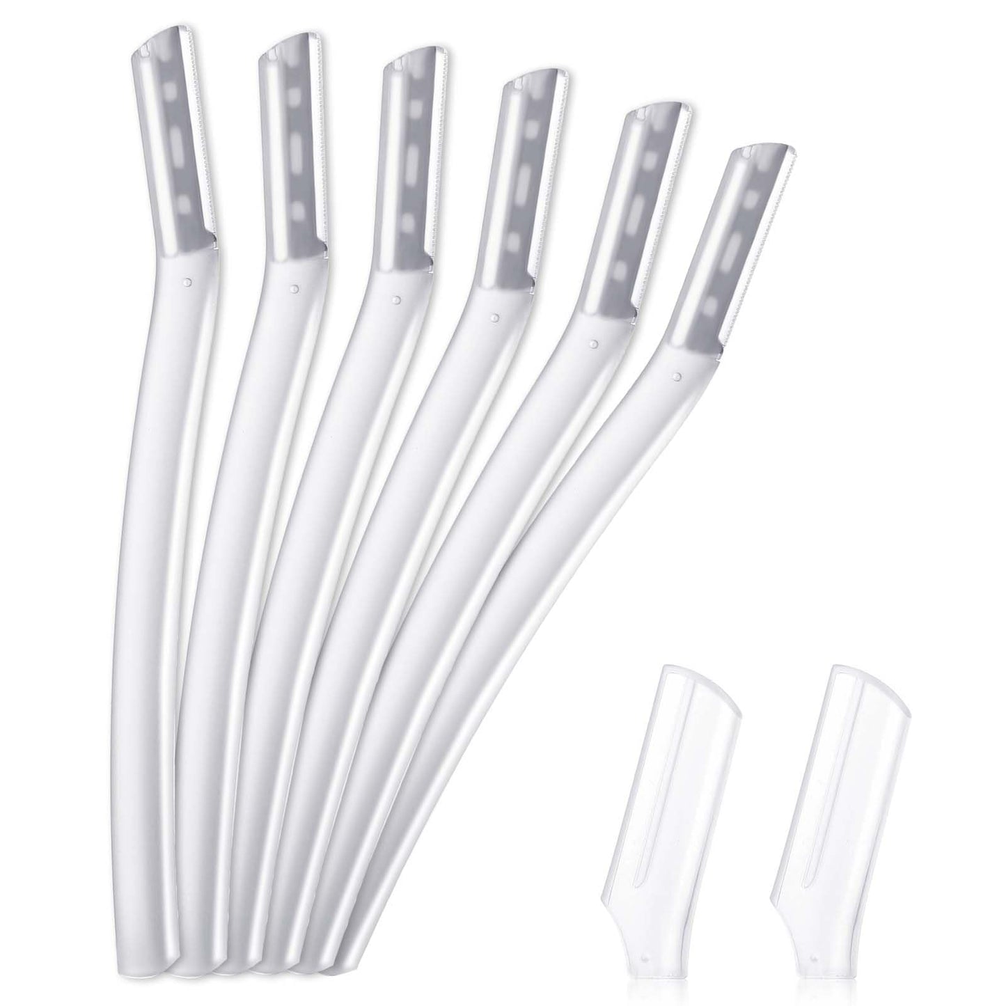 Dimeho 6 Pcs Dermaplane Razors for Women Face, Professional Eyebrow Hair Trimmer Face Razors with Protective Cover, Multipurpose Dermaplaning Tool Gentle Skin Exfoliation Blade for Facial Hair Removal