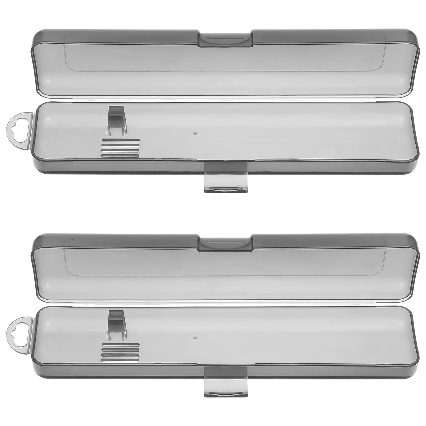 2 Pcs Toothbrush Case Transparent Toothbrush Travel Holder Portable Toothpaste Storage Container Plastic Toothbrush Carrying Box Convenient Tongue Scraper Case for Traveling Size Essentials