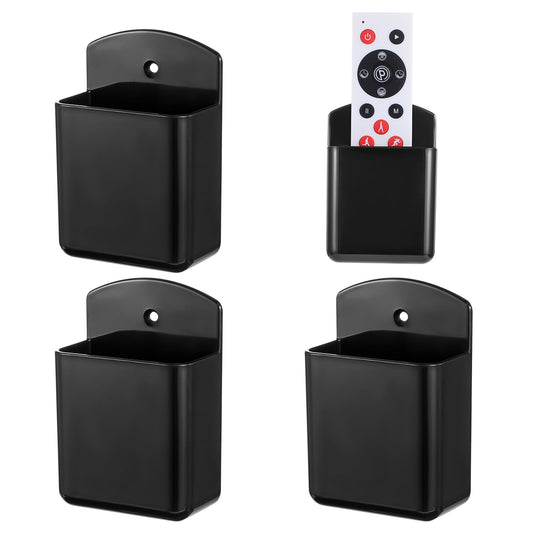 Sibba Remote Control Holder 3 Pcs Self Adhesive Marker Storage Supply Organizers Wall Mount Holders Pen Storage Containers Black Hold Tool for Home Office Air conditioner TV