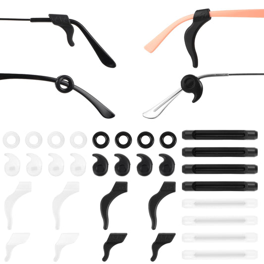 Sibba Eyeglasses Silicone Ear Hooks Retainers 16 Pairs Eyewear Retainers Anti Slip Holder Stoppers Temple Tips Soft Sleeve Retainer Eyewear Retainers for Sunglasses Spectacle
