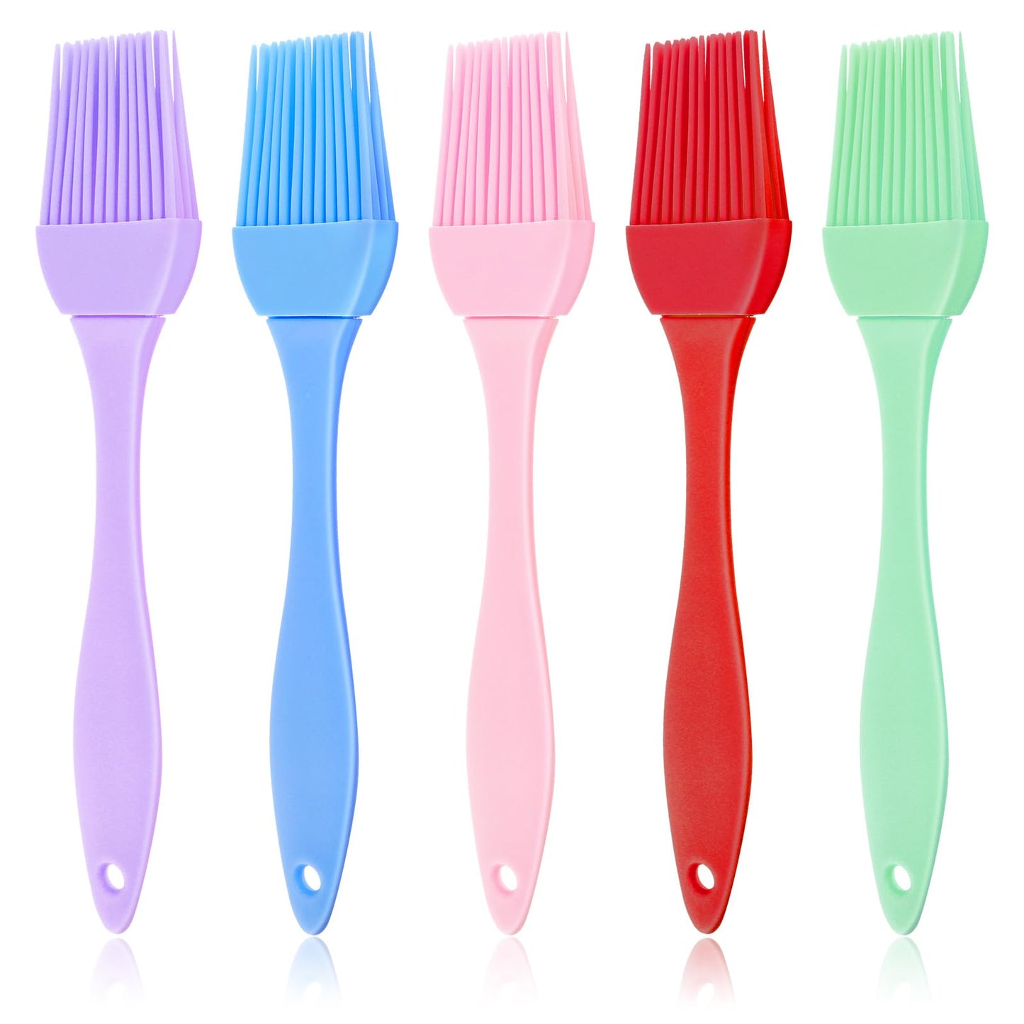 COMNICO 5Pcs Silicone Basting Pastry Brush Heat Resistant BBQ Grill Oil Butter Vegetable Butter Sauce Marinades Rubber Brush for Cooking Grilling Baking Spreading Kitchen Utensils Dishwasher Safe