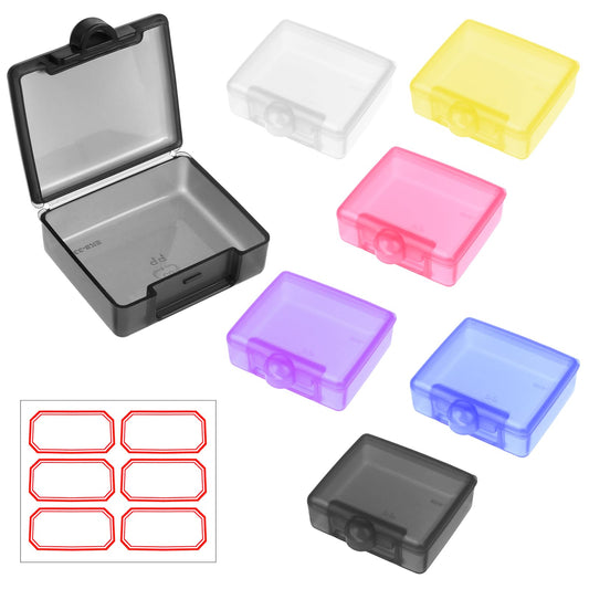 COMNICO Small Pill Box, 6 Packs Portable Pill Organizer Cute Travel Organizer Medicine Vitamin Box Storage Container Plastic Pill Holder for Outdoor Camping Travel Pocket Purse