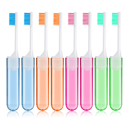Sibba Toothbrush Covers Toothbrushes Travel Kit Soft Bristles Tooth Brushes Mini Size Portable Caps Small Finger Brushing Teeth Case Folding Holder Brush Wrapped Pack
