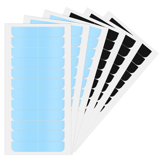 144PCS Hair Extension Tape Wig Tape, Double Sided Wigs Adhesive Tape Strips Strong Hold Adhesive Waterproof Lace Tape for Lace Wigs Toupee Hairpiece Wig Toupee Wigs Supplies(Black,Blue)
