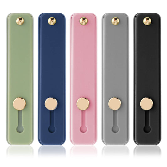 Sibba 5pcs Phone Strap Grip Holder Loop Finger Kickstand Strap Universal Telescopic Cell Mobile Phone Grips Stand Silicone Non-Slip Brackets Belt for Back of Most Smartphones (Multicolor Style A)