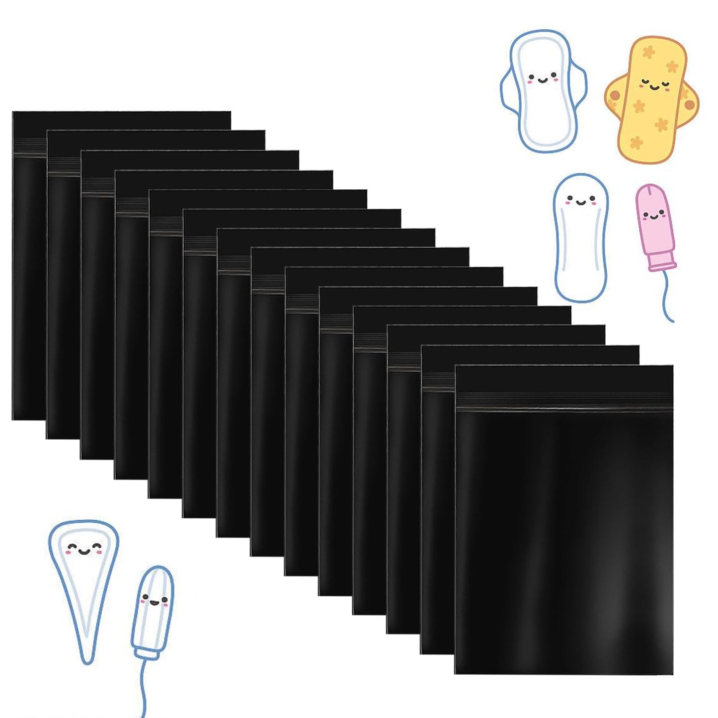 Qianyu Pack of 100 Hygiene Bags for Sanitary Napkins Feminine Hygiene Disposal Bags Tampon Disposal Bags Sealable and Prevents Odours 10 cm x 15 cm for Tampons Sanitary Towels Feminine Hygiene