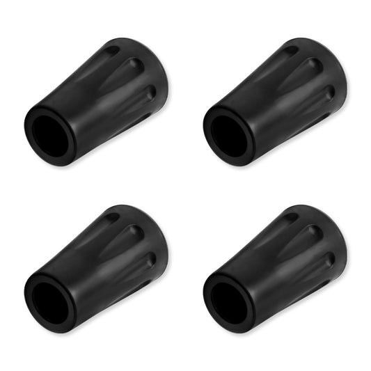 4Pcs Walking Stick Tips Rubber Trekking Pole Tips Replacement Black Rubber Feet Protectors Walking Hiking Cane Tips Accessories for Most Standard Walking Sticks Shock Absorbing Adds Grip Traction