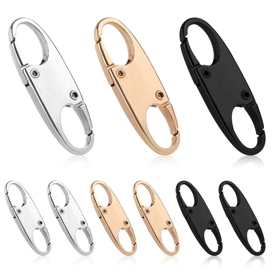 Dimeho 9PCS Double Small Carabiner Clips Zipper Clip Theft Deterrent Replacement Small Snap Hook Zipper Clip for Backpacks Traveling Camping Outdoor Sports(Black/Silver/Gold
