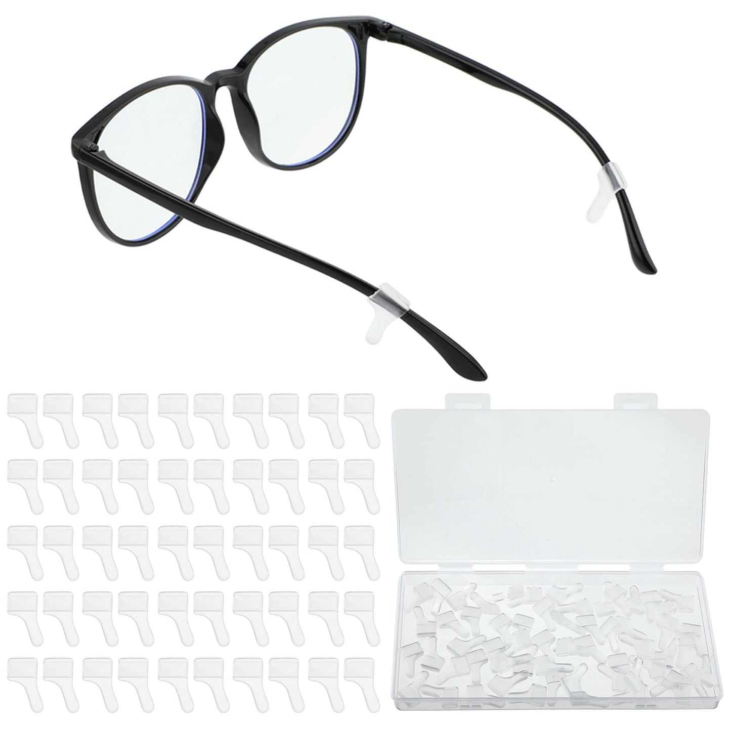 25 Pairs Eleglass Ear Grip, Anti-Slip Ear Hooks Holder Eyeglasses Stoppers Temple Tips Sleeve Retainer Eyeware Retainers, Silicone Ear Hook for Eyeglasses, Sunglasses, Reading Glasses