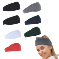Dimeho 7 Pcs Workout Headbands for Men Women Sweatband Stretchy Headband Fitness Unisex Hairband Soft Wide Sports Headbands for Cycling Running Football Tennis Yoga Basketball Quick-Dry