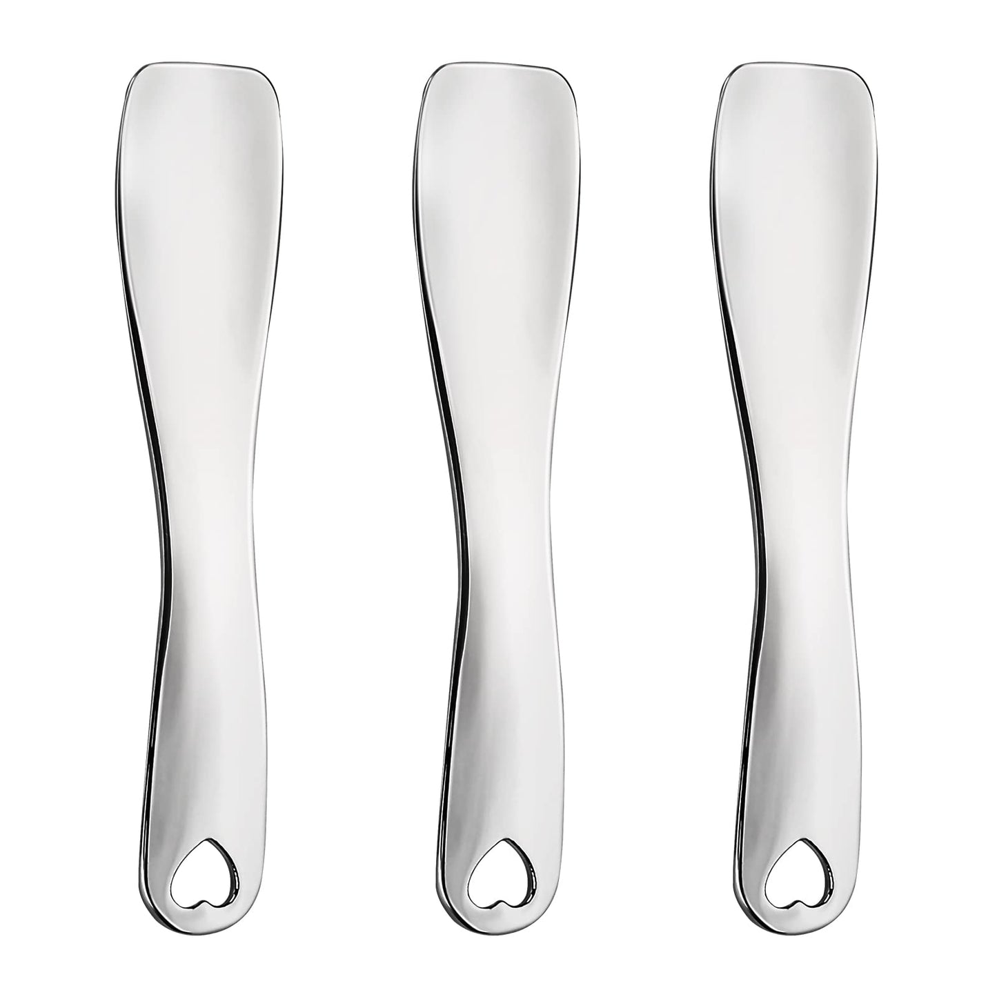 Sibba 3 PCS Facial Spatula Massage Eye Roller Dark Circles Skincare Tool Face Cream Lotion Makeup Stainless Steel Applicator Wand Neck Lines Beauty Instrument Stick Spoon Device