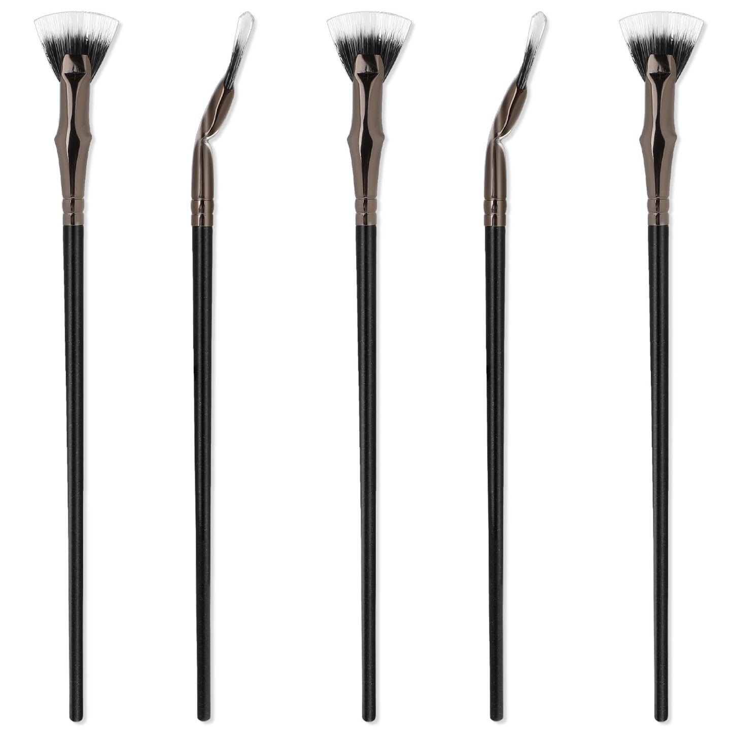 COMNICO Mascara Fan Brush for Lashes 5 Pcs Folding Angle Scalloped Lash Brush Eyebrow Brush Mascara Scalloped Brush Makeup Tool for Eye Lash