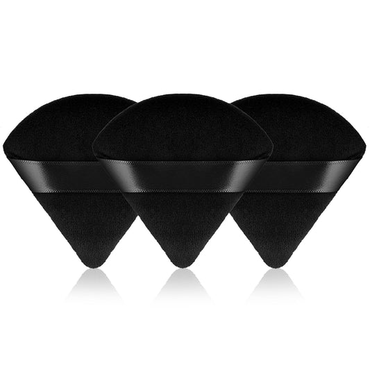 Sibba Face Loose Powder Puffs 3 PCS Triangle Make Up Sponges Small Mini Brush Cleaner Body Applicator Foundation Setting Pressed Pads Makeup Beauty Cosmetic Tools