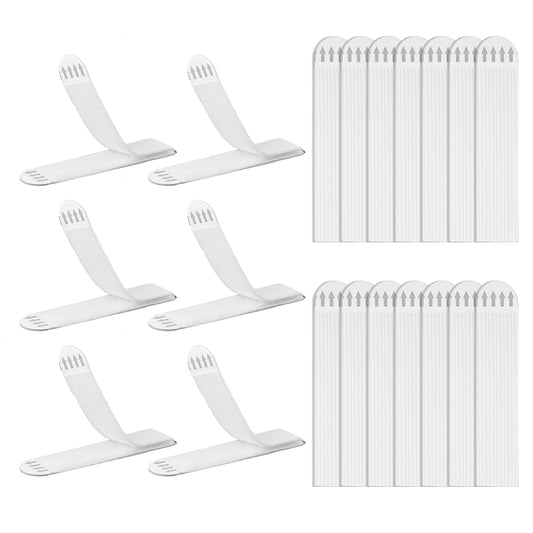 Sibba Large Picture Hanging Strips Heavy Duty 40Pcs( 20 Pairs) Sticky Frame Hangers Removable Hook Loop Tape No Nail Strip Waterproof Hang Tool Fit Wall, Poster, Mirrors, Decorations (White)