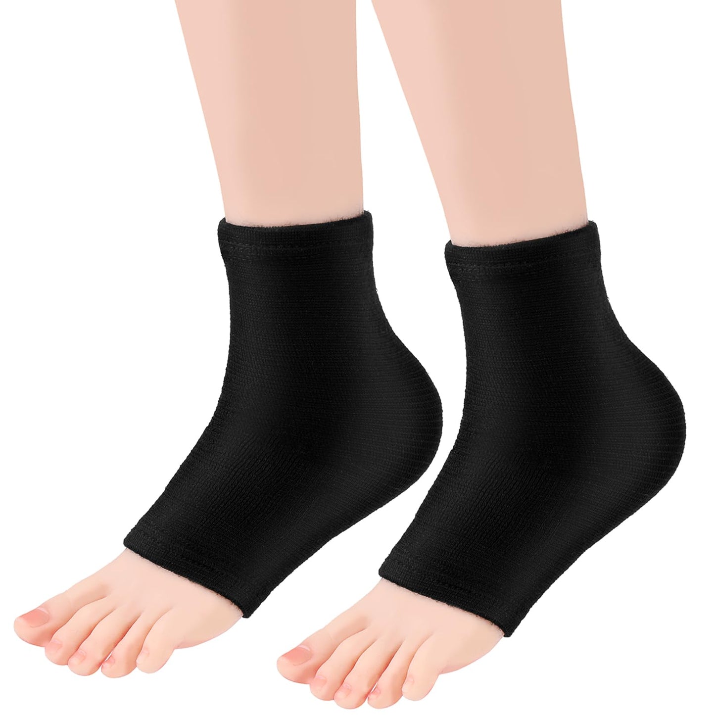 COMNICO Compression Socks Nylon Thin Ankle Foot Sleeve Arch Support Brace Plantar Fasciitis Achilles Tendonitis Relief Pain for Women Men Work Gym Sports(Black)