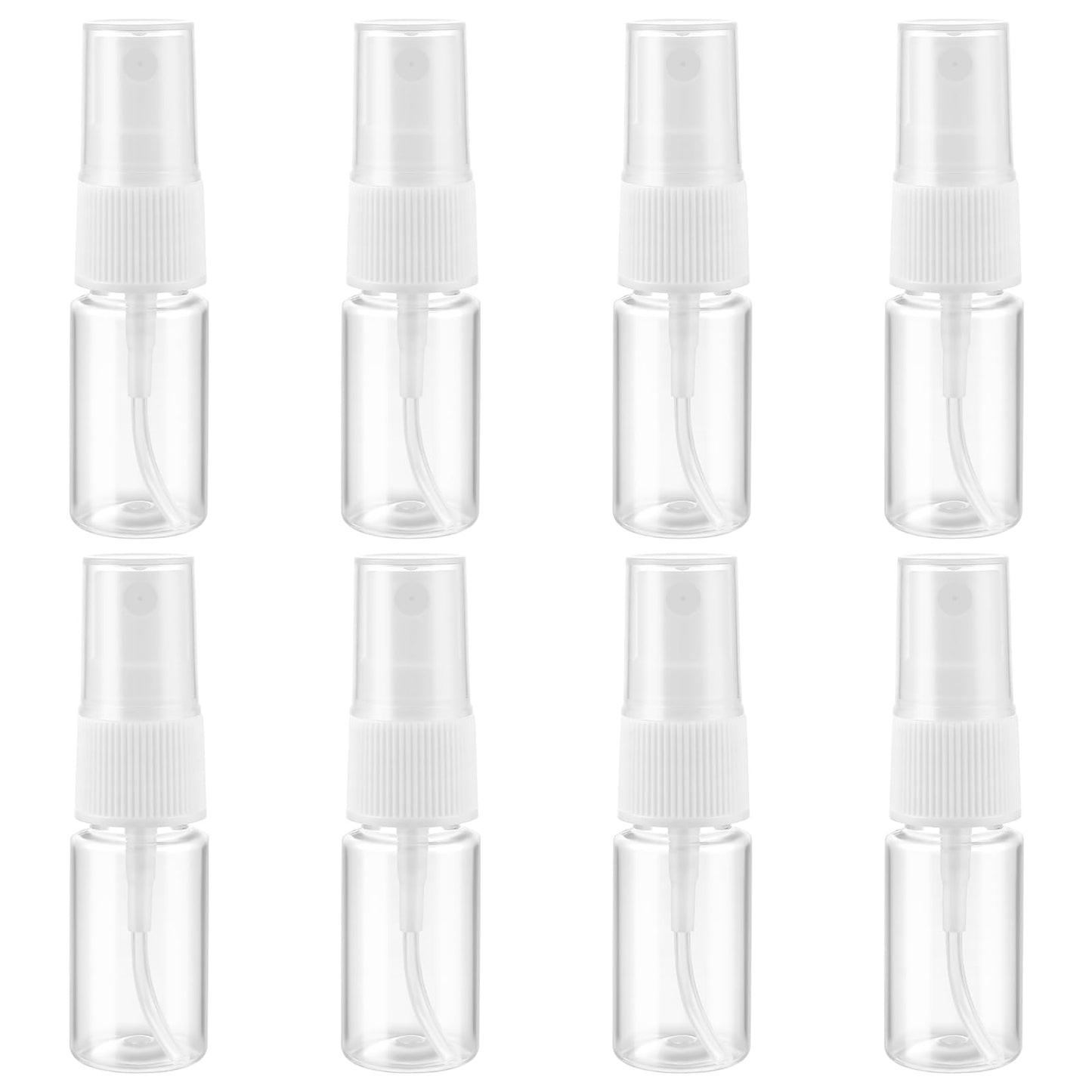 Sibba 8Pcs Spray Bottles, 10ML Mini Travel Spray Bottles, 1.2 Inches Refillable Fine Mist Sprayer Bottle, Transparent Plastic Atomiser for Essential Oil, Cosmetic, Perfume