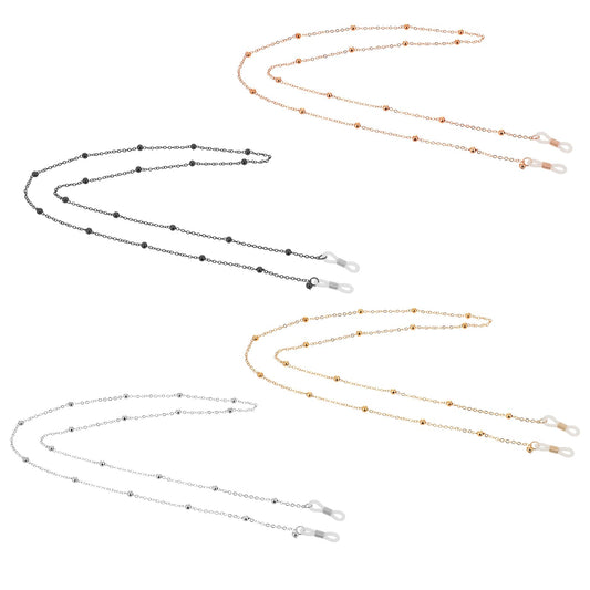 COMNICO Eyeglasses Chain for Women, 4 Pcs Beaded Sunglasses Eye Glasses Strap Holders Necklace Around Neck Eyewear Chain Glasses Cord Reading Lanyard for Women Men Girls