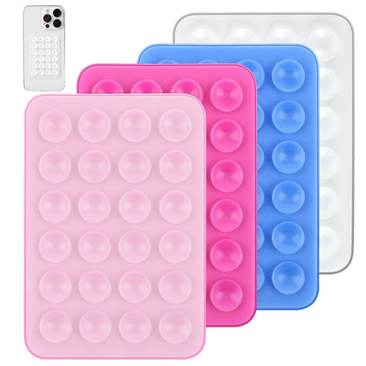 Wanmu Pack of 4 Silicone Mobile Phone Suction Cup Holder, Mobile Phone Holder, Double-Sided Suction Cup Holder, Car Suction Cups, Mobile Phone Holder for All Mobile