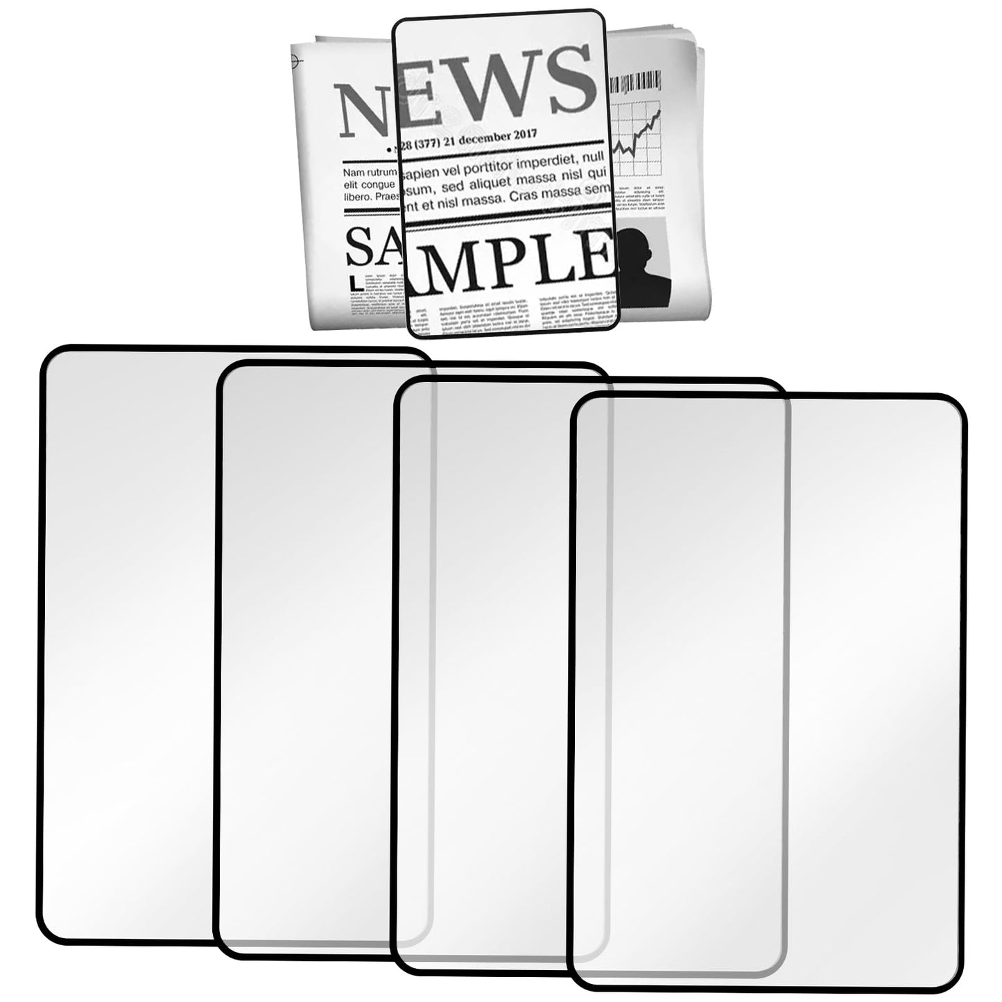 6 Pcs Page Magnifying Sheet 3X Lightweight Clear Ruler Magnifier Full Page Optical Fresnel Lens for Reading Small Prints Maps Books People with Low Vision Elderly Maps Bible Magazines