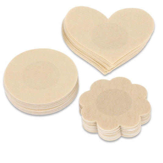 Sibba 60Pcs Nipple Covers Breast Covers Disposable Petals Sticky Breathable Chest Patch No Show Bra Pad Body Coverings Pasties Lingerie Accessories Coverings Fit Women, Travel, Daliy Use