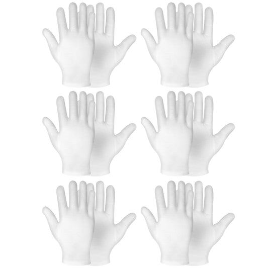 Sibba 6 Pairs White Cotton Gloves for Women Men Moisturizing Gloves Overnight Bedtime Heal Eczema Sleeping Lotion Hand Spa Treatment Gloves Repair Rough Cracked Dry Chapped Hands Skin