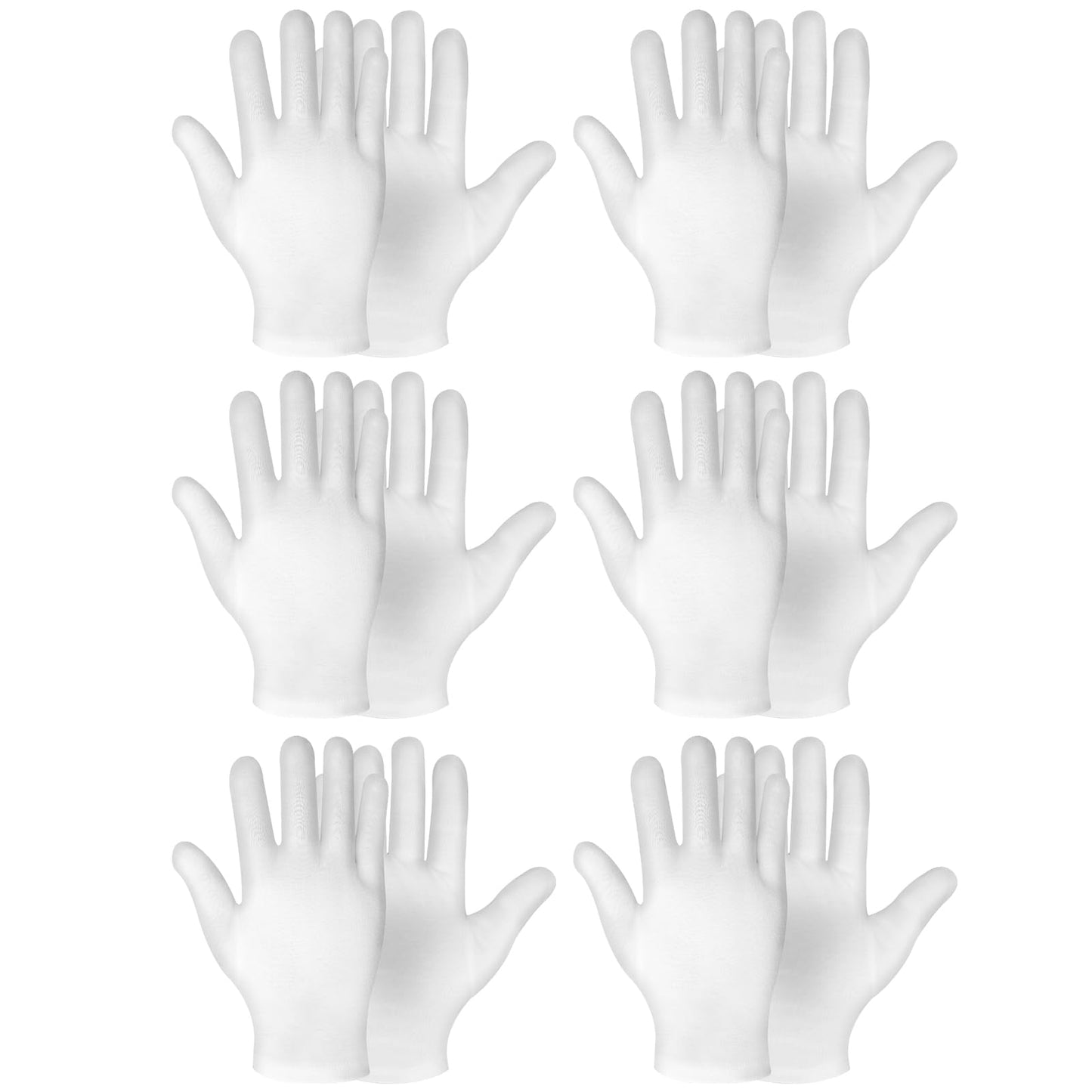 Sibba 6 Pairs White Cotton Gloves for Women Men Moisturizing Gloves Overnight Bedtime Heal Eczema Sleeping Lotion Hand Spa Treatment Gloves Repair Rough Cracked Dry Chapped Hands Skin