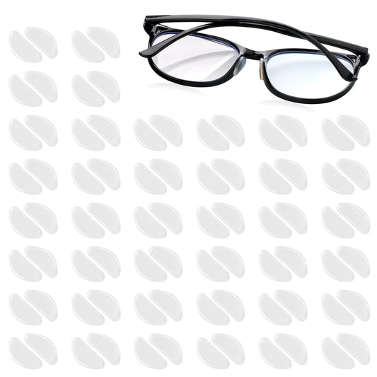 COMNICO 40 Pairs Eyeglasses Nose Pads, Anti-Slip Adhesive Contoured Silicone Clear Glasses Replacement Nosepads for Glasses Sunglasses Eye Wear (Transparent, 1mm Ultra-Thin)(40pairs)