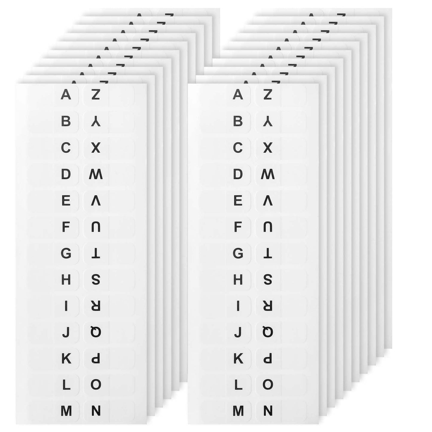 COMNICO 520pcs Permanent Small Alphabet Tabs, Alphabet A-Z Index Tabs Sticky Self-Adhesive Letter Tabs for Women Men Office Notebook Textbook Book Dictionary (White)