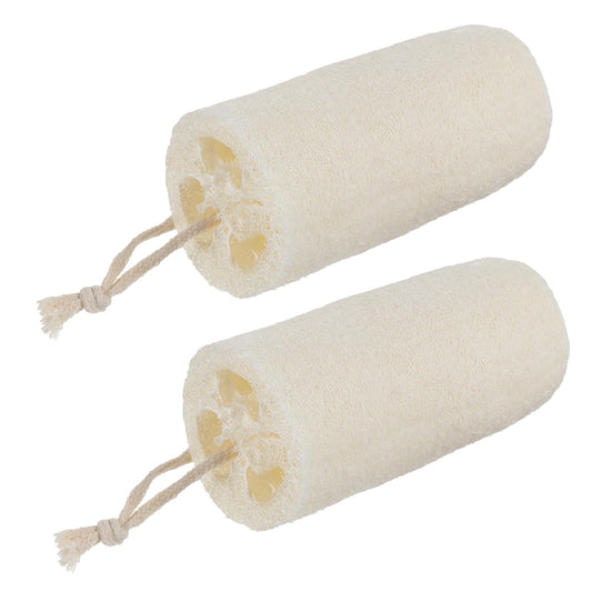 Wanmu 2Pcs Organic Natural Loofah Sponge, Luffa Bath Shower Sponge for Deep Clean Skin Care, Exfoliating Body Back Scrubber for Men Women Adults SPA Beauty Bathing Daily Care