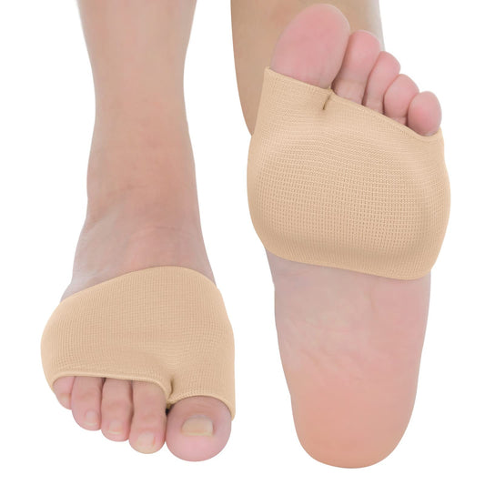 Sibba Metatarsal Pads Support Brace Orthotic Insoles 1 Pair Breathable Beige Toe Correction Bunion Sleeve Forefoot Sole Ball of Foot Cushions for Women and Men Relief Pain Callus Blisters