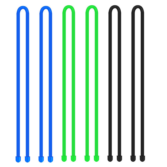 Sibba Cord Organizer Cable 6 PCS Computer Ties Wire Organizers Wraps Charging Cords Keeper Zip Straps Silicone Electrical Chord Storage Phone Management Strips Home Improvement Equipment Organization