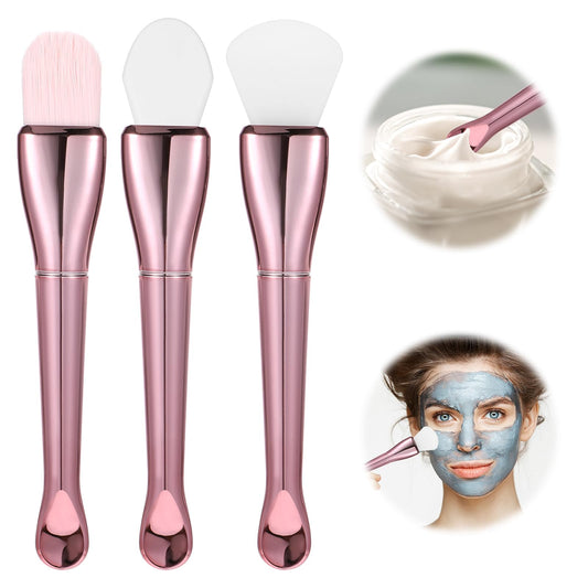 3 Pcs Silicone Face Mask Brush Skincare Facial Spa Spatula Beauty Mud Applicator Lotion Cream Brushes for Body Charcoal Mixed Mask Clay Modeling DIY