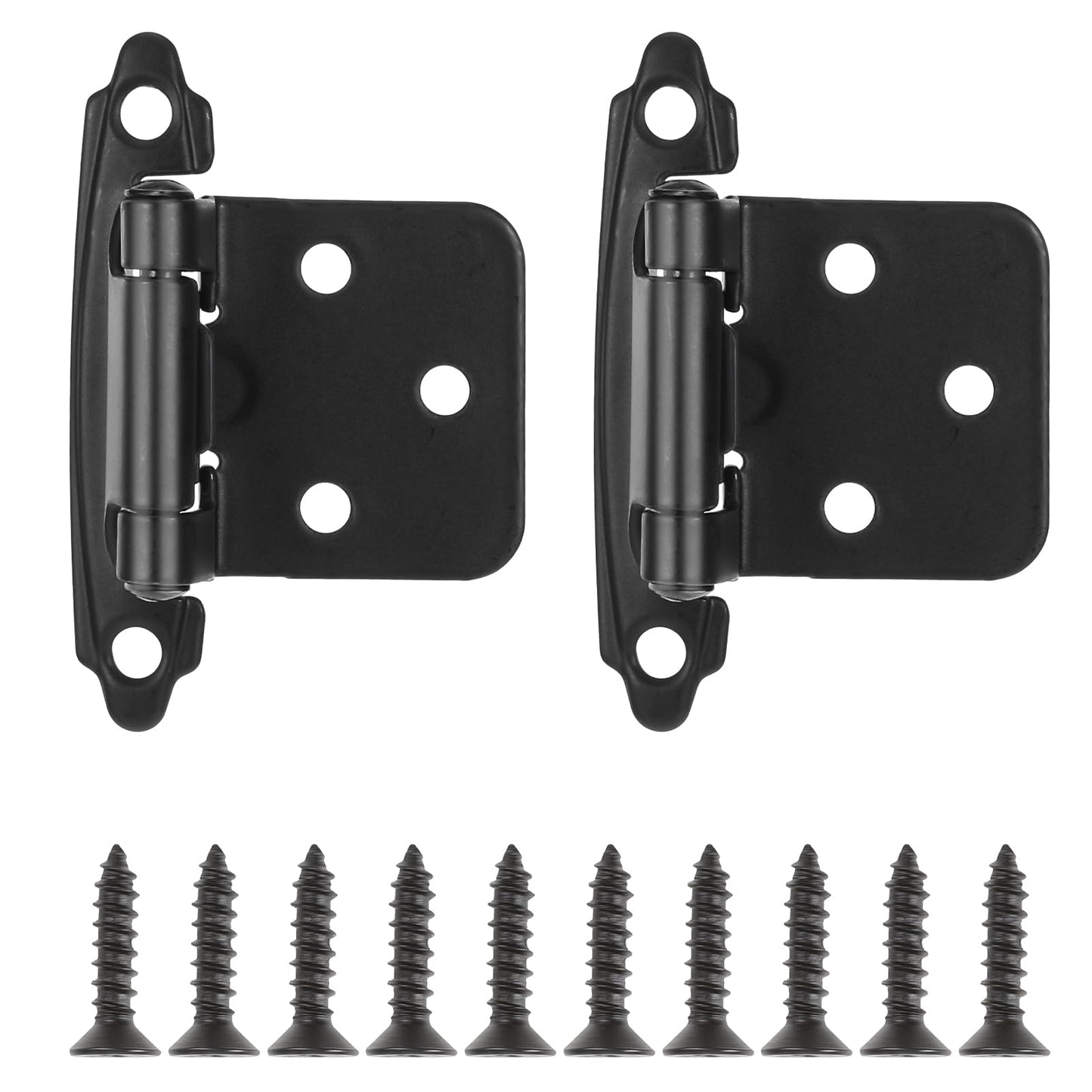 2 Pcs Black Cabinet Hinges, 2.7 Inch Inset Kitchen Cabinet Hinges Self Closing Cabinet Hinges Face Frame Semi Concealed Kitchen Cabinet Hinges for Flush Mount Kitchen Cabinet Door