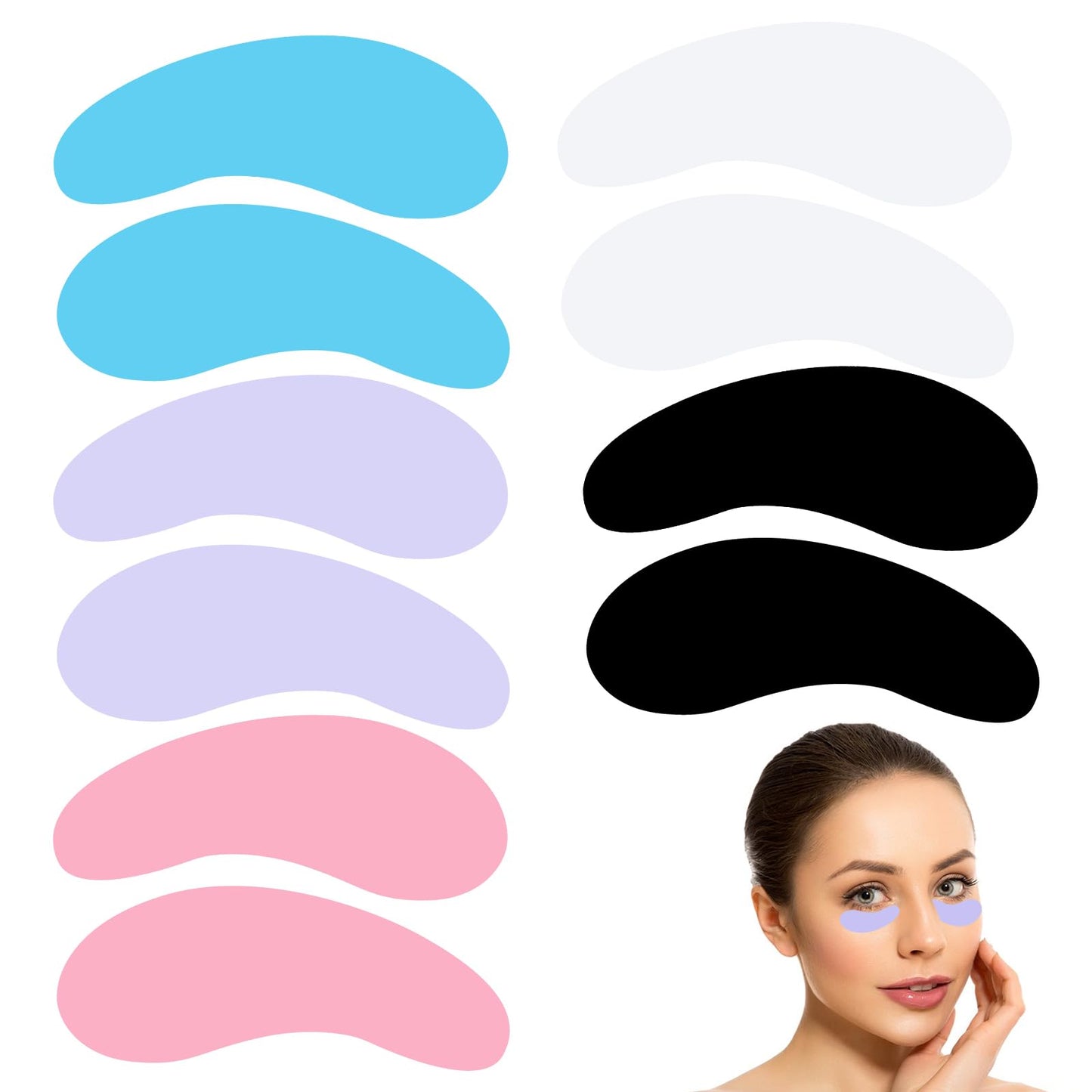 5 Pairs Under Eye Patches, Reusable Eye Patches, Eyelash Extension Supplies for Isolating Eye Skin, Silicone Under Eye Mask for Skin Care Effect to Reduce Wrinkles and Fine