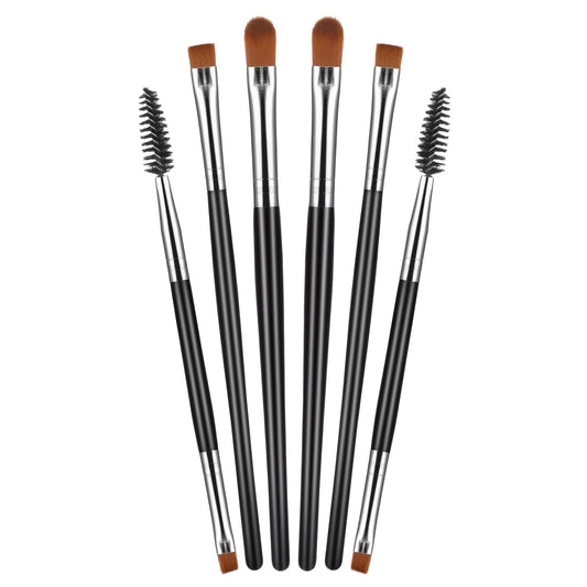 Sibba 6Pcs Eyeshadow Brush Set Double Head Eyebrow Brush Angled Eye Makeup Brushes for Eyeshadow Applicator Blending Foundation Concealer, Eyebrow, Eyeliner